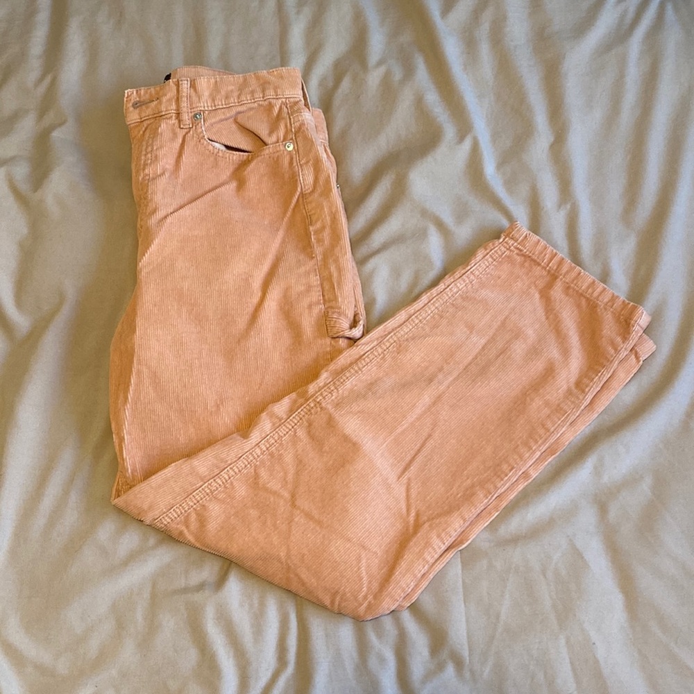 High waisted Salmon/peach corduroy pants